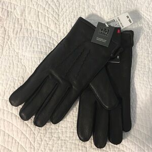 NWT Jos A Bank Black Deerskin Thinsulate Gloves